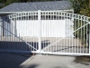 Aluminum Arched Driveway Gate with and Scrolls, White Powder Coated, Royal Oak