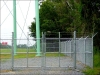 6' Industrial Galvanized Cantilever Chain Link Driveway Gate and Fence with Barbed Wire