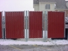 6' Commercial Galvanized Chain Link Fence with Red Vinyl Slats for Privacy