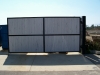Wood Grain Vinyl Gate Enclosure with Iron Frame Dumpster Enclosure