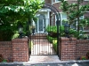 Custom Wrought Iron Pedestrian Arched Gate/Arbor with Ornamental Designs