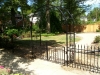Custom Wrought Iron Pedestrian Arched Gate/Arbor with Finials Ornamental Scrolls/Iron Fence with Finials and Scrolls