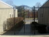 Custom Iron Courtyard Pedestrian Double Gate and Fence with Rings