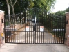 Wrought Iron Driveway Gate with Gate Operator and Finials