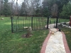 Wrought Iron Fence, Arched Gate with Finials and Rings, Bloomfield Hills