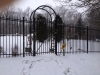 Iron gate and fence F30, arched, spear, with arbor