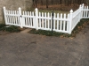 Short White Picket Fence with Pedestrian Gate and Gothic Posts