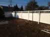 Tan Kingston Private Vinyl Closed Picket Fence, with Flat Cap Posts