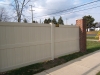 Tan Galveston Privacy Fence with Flat Post Cap Style